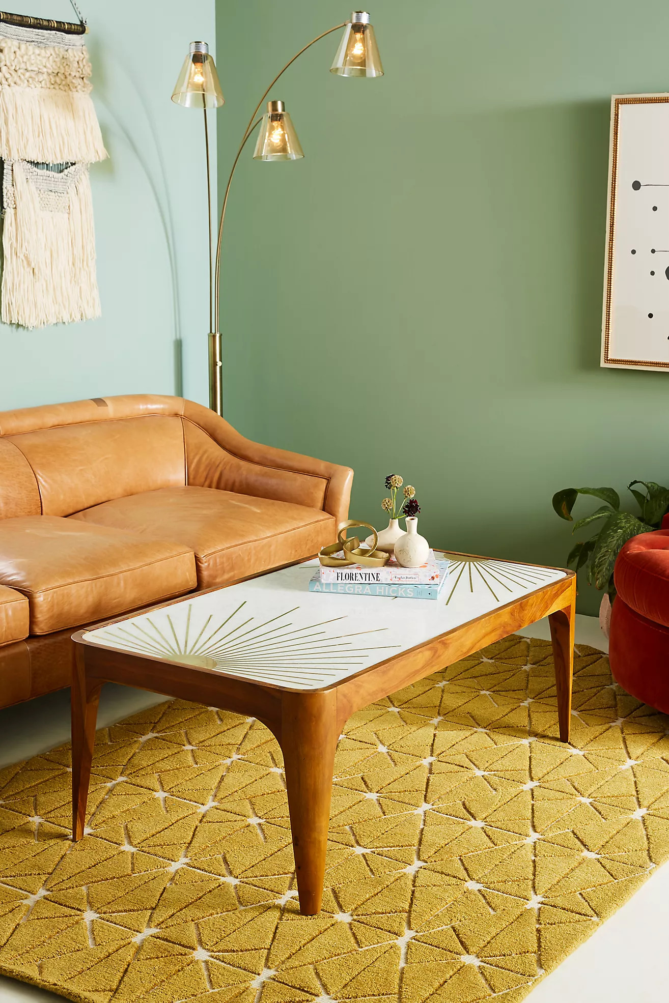 Brass Starburst Rectangular Coffee Table | Anthropologie (US)