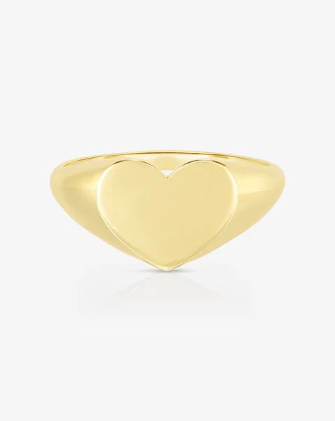 Golden Heart Signet Pinky Ring | Ring Concierge