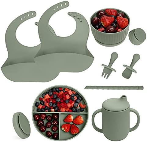 Amazon.com : Baby Led Weaning Supplies - CSFICTS Baby Feeding Set - Silicone Suction Bowls, Divid... | Amazon (US)