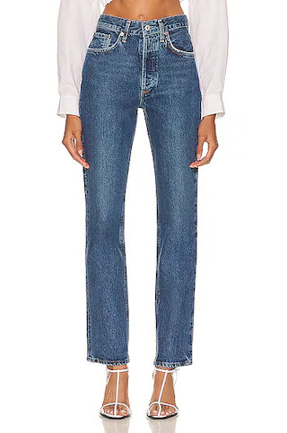 Lana Mid Rise Straight Jeans | FWRD 