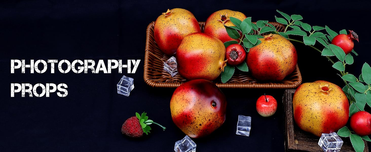 Woration 6 PCS Artificial Pomegranates Fake Realistic Simulation Fruits Vivid Pomegranates for Ho... | Amazon (US)