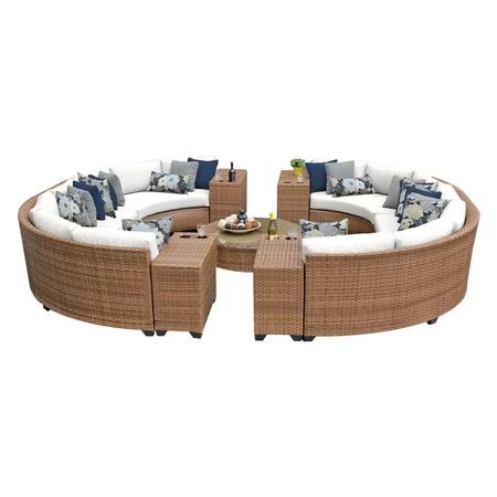 TK Classics Laguna Wicker 11 Piece Patio Conversation Set with Cup Table and 2 Sets of Cushion Co... | Walmart (US)