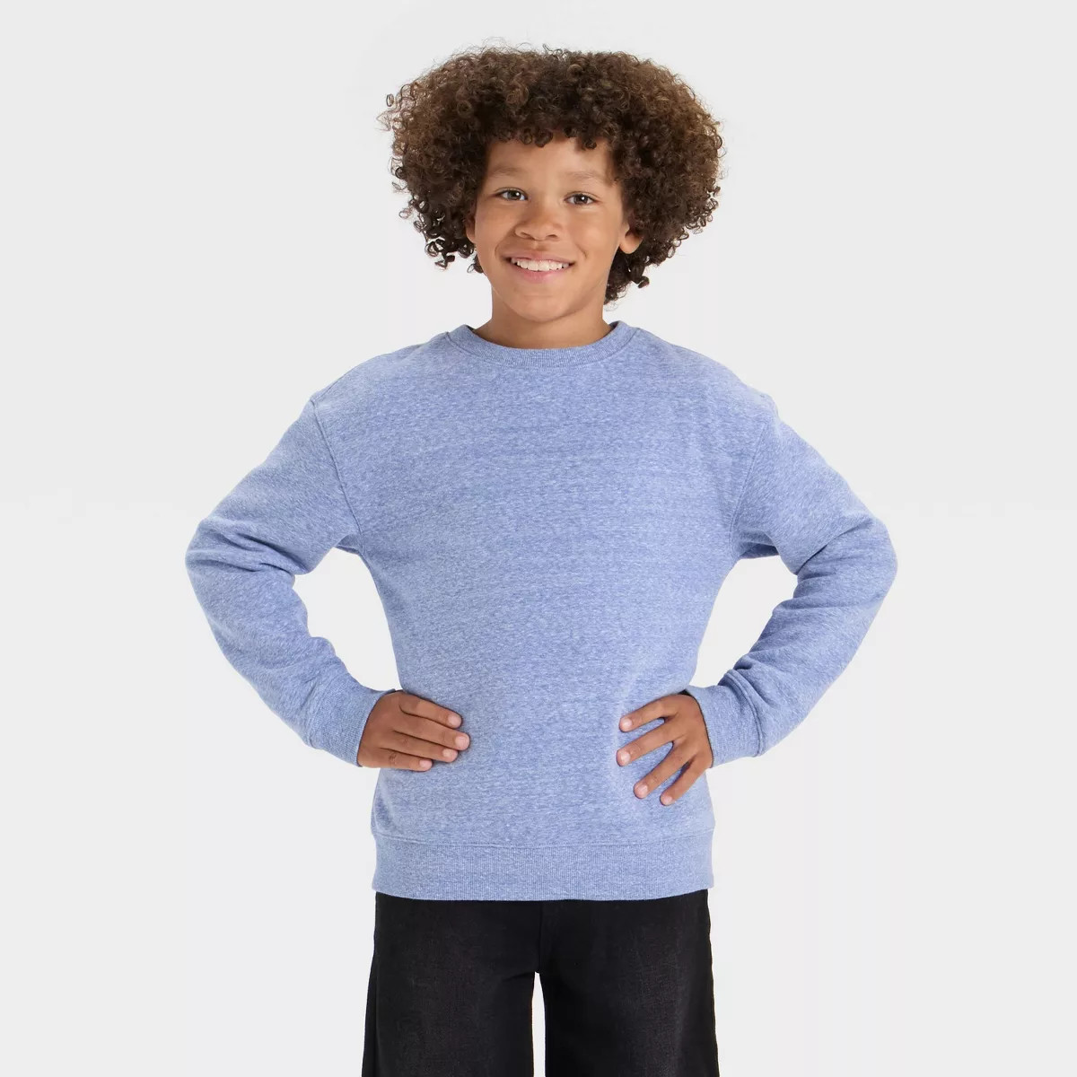 Boys' Solid Pullover Sweatshirt - Cat & Jack™ Blue XS | Target