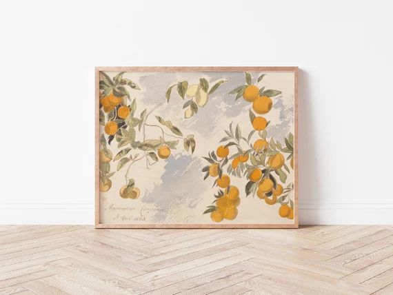 Lemons & Oranges, Printable Art, Vintage Oil Painting, Antique Watercolor Painting, Farmhouse Dec... | Etsy (US)