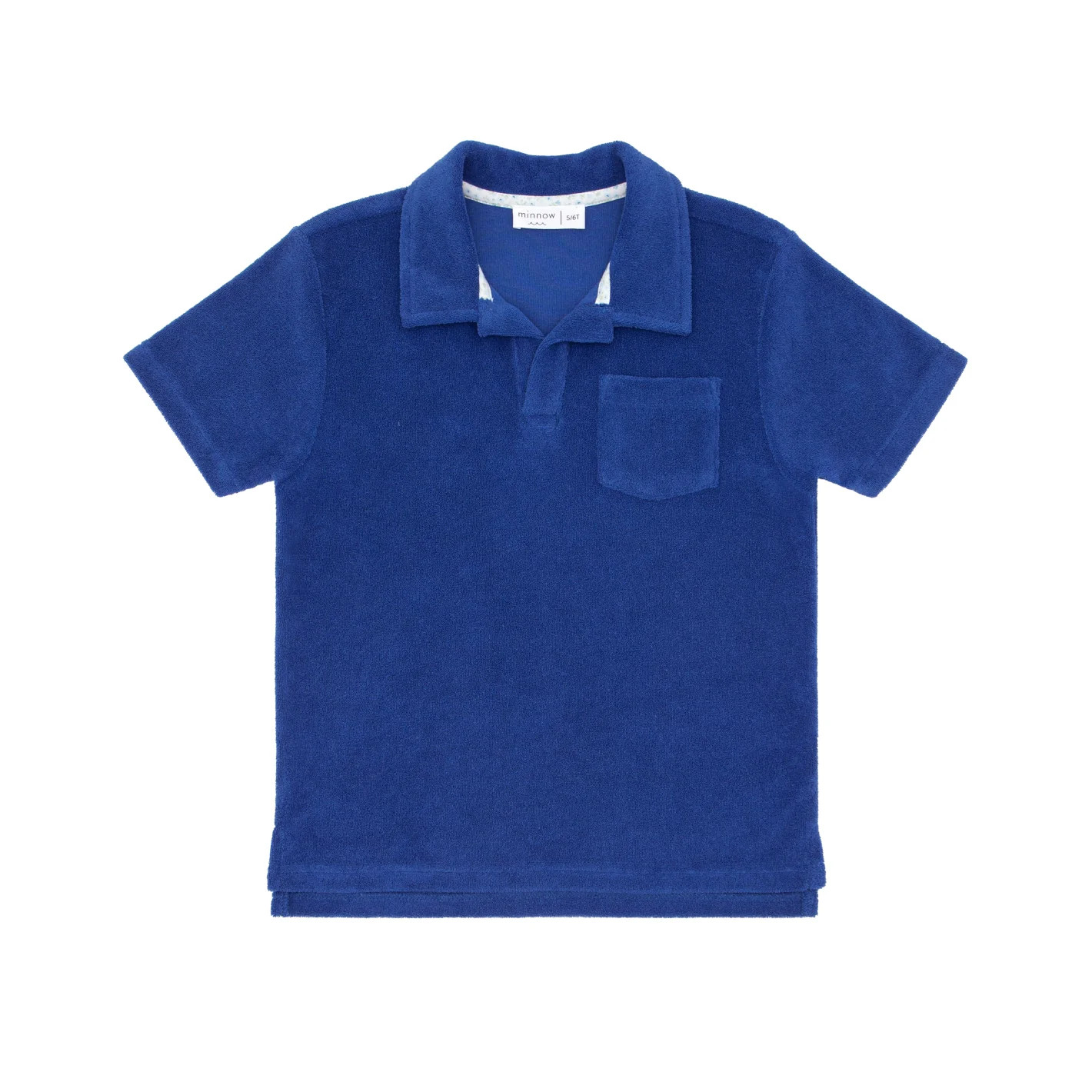 boys cove blue short sleeve french terry polo | minnow swim | minnow