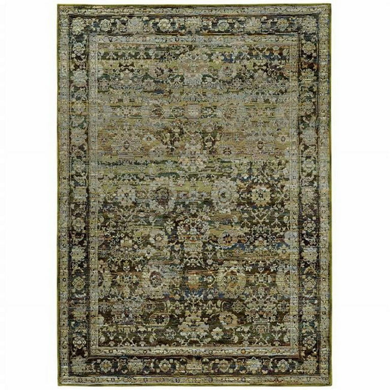 9 x 12 ft. Green & Brown Floral Area Rug | Walmart (US)