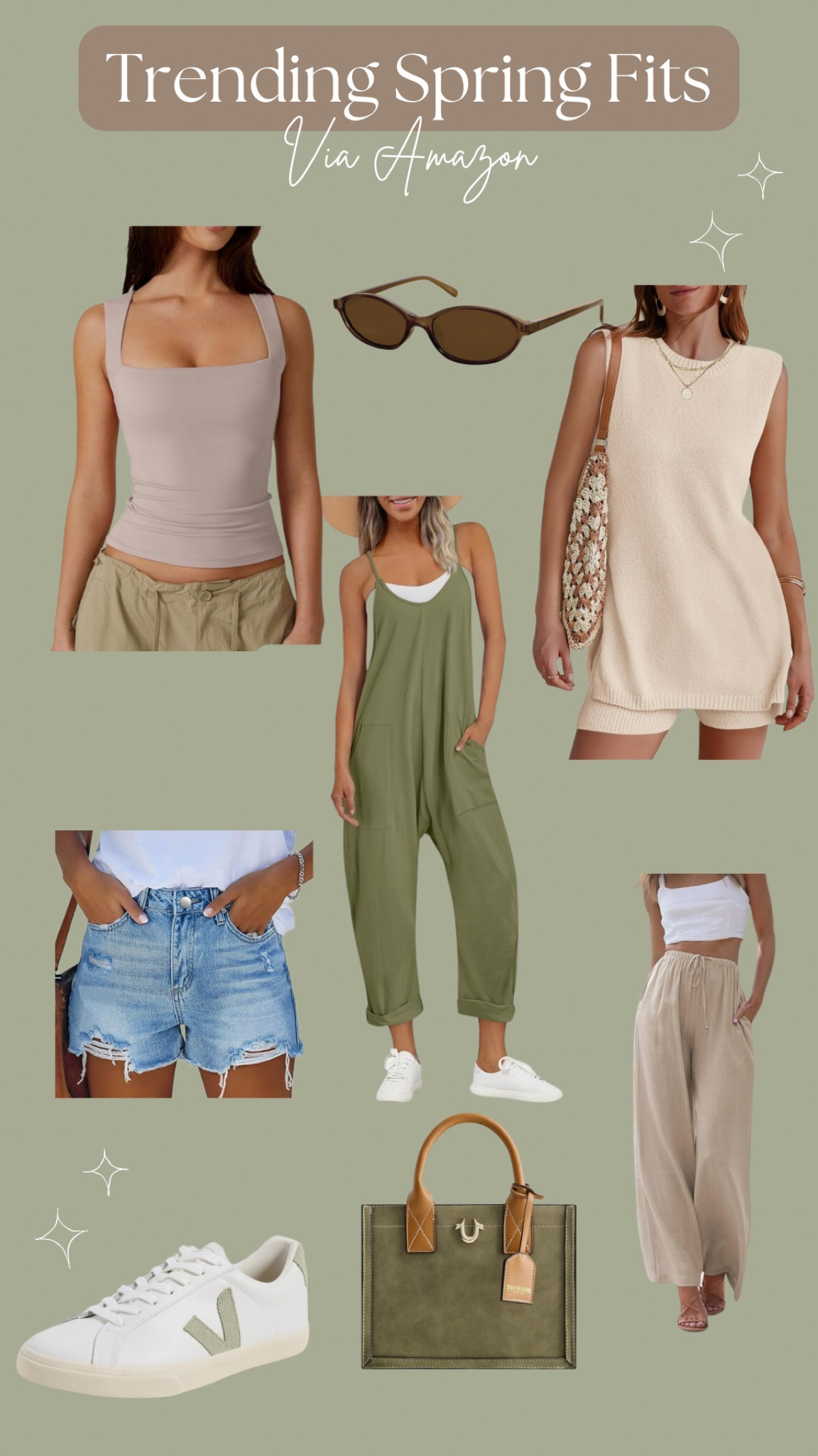 Trending Spring Fits🌷
Spring time, jean shorts, matching set, green jumper, linen pants, sunglasses, veja sneakers, olive purse, sale, trending, fashion, clean girl, boss babe

#LTKstyletip #LTKSeasonal #LTKsalealert