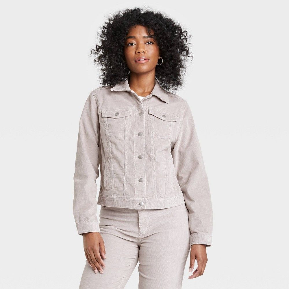 Women's Corduroy Denim Jacket - Universal Thread Pewter XXL, Blue/Silver | Target