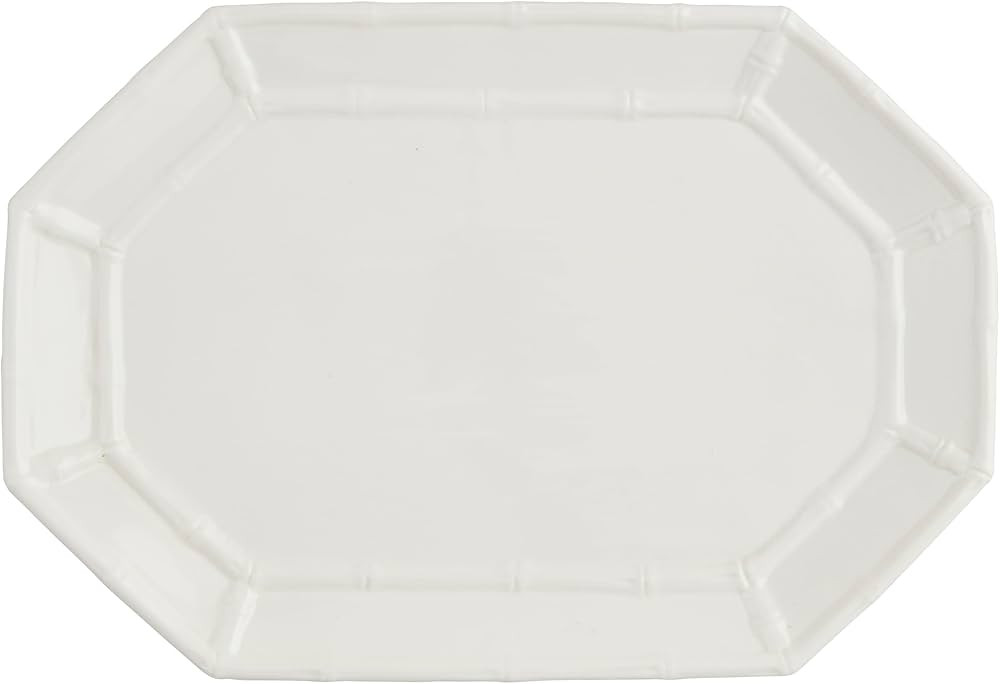 Mud Pie 17" x 11 3/4" Bamboo Platter, White | Amazon (US)