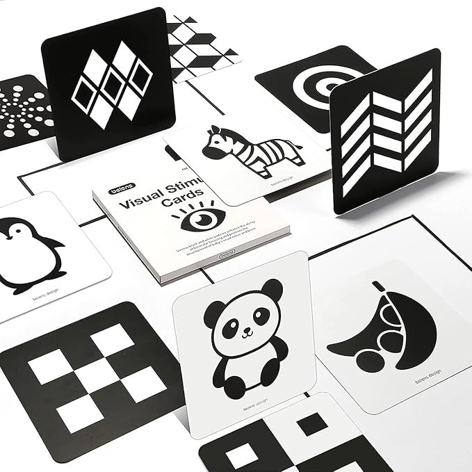 beiens High Contrast Baby Flashcards, Black White Color Newborn Brain Development Toys, Visual St... | Amazon (US)