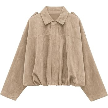 PRETTYGARDEN Women's Faux Suede Cropped Bomber Jacket | Amazon (US)