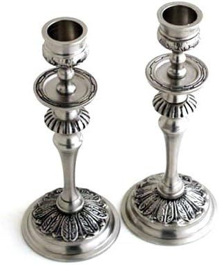 Liards Brushed Nickel 7" H Victorian Candlesticks - Set of 2 | Amazon (US)