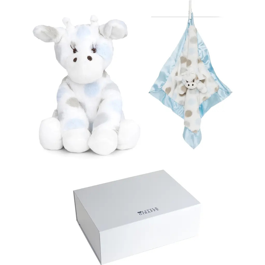 Little Giraffe Stuffed Animal & Blankie Soothing Bundle in Blue at Nordstrom | Nordstrom