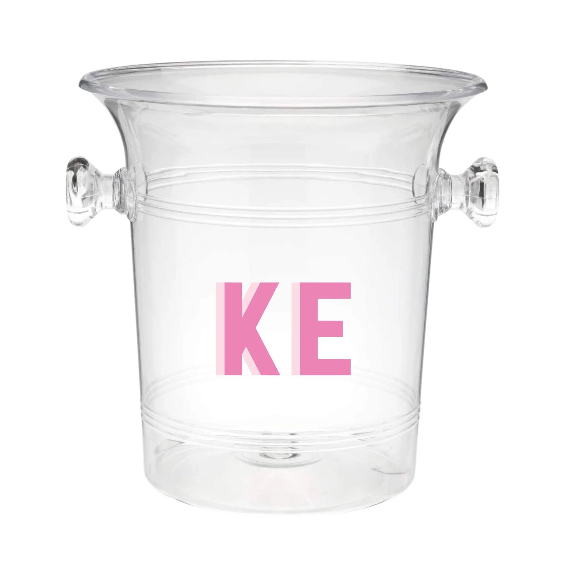 Custom Shadow Monogram Ice Bucket | Sprinkled With Pink