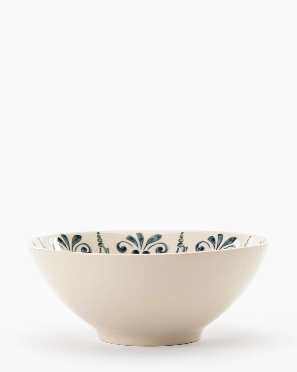 White & Blue Hand-Stamped Bowl | McGee & Co.