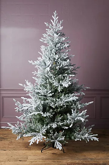 Faux Snowy Pre-Lit Norway Spruce Tree | Anthropologie (US)