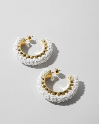 White Seed Bead Hoop Earrings | Chico's
