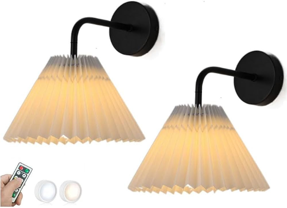 ISSPTYB Wireless Light Sconces Wall Decor Set of 2 Battery Operated Wall Light with Remote Black ... | Amazon (CA)