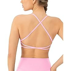 PAVOI ACTIVE Open Back Strappy Yoga Workout Bras for Women - Low Support Criss-Cross Sports Gym B... | Amazon (US)