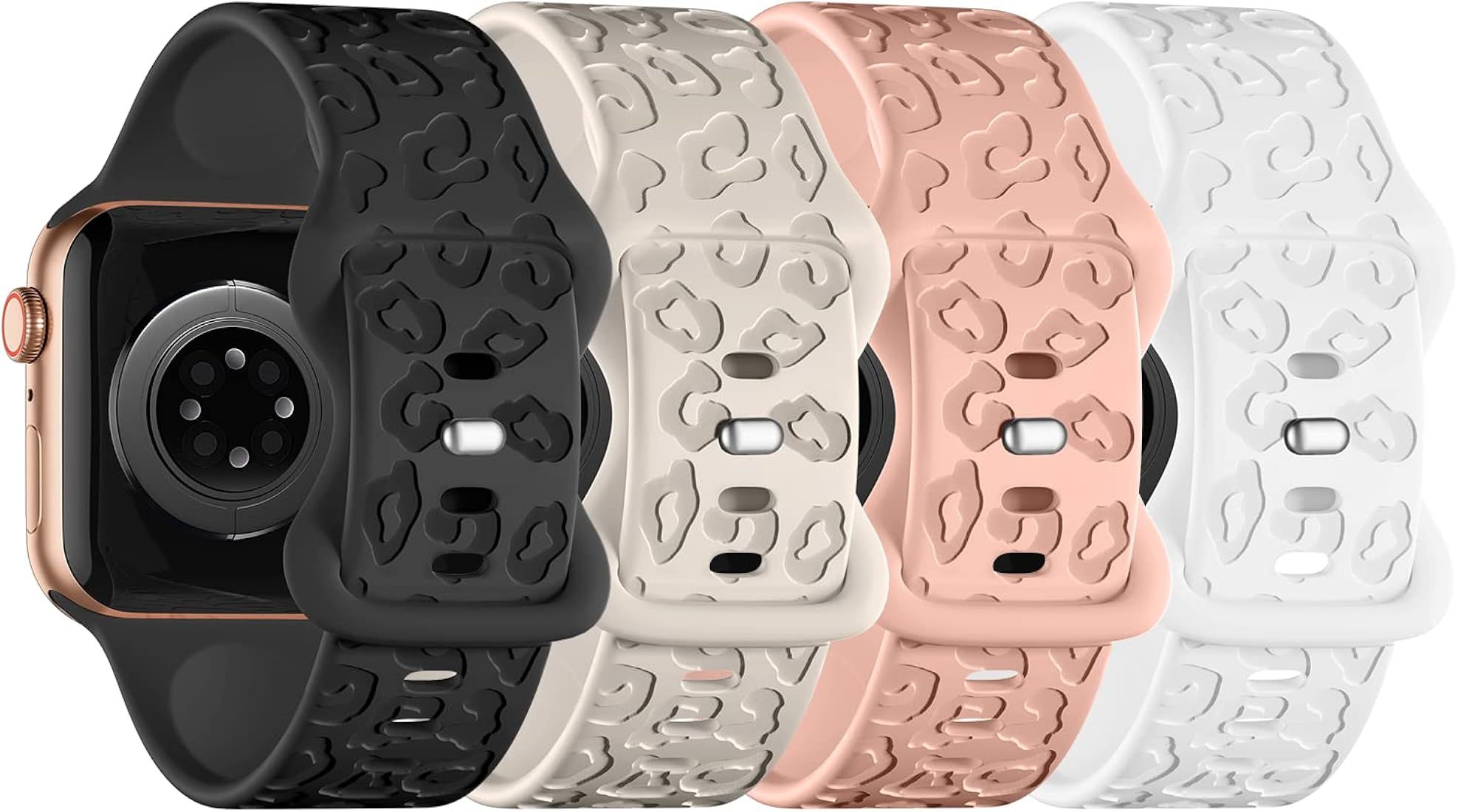 CreateGreat Engraved Bands Compatible with Apple Watch Band 45mm 44mm 42mm 41mm 40mm 38mm, Leopard F | Amazon (US)