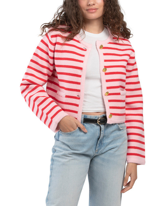 Knit Striped Sweater Cardigan | TJ Maxx