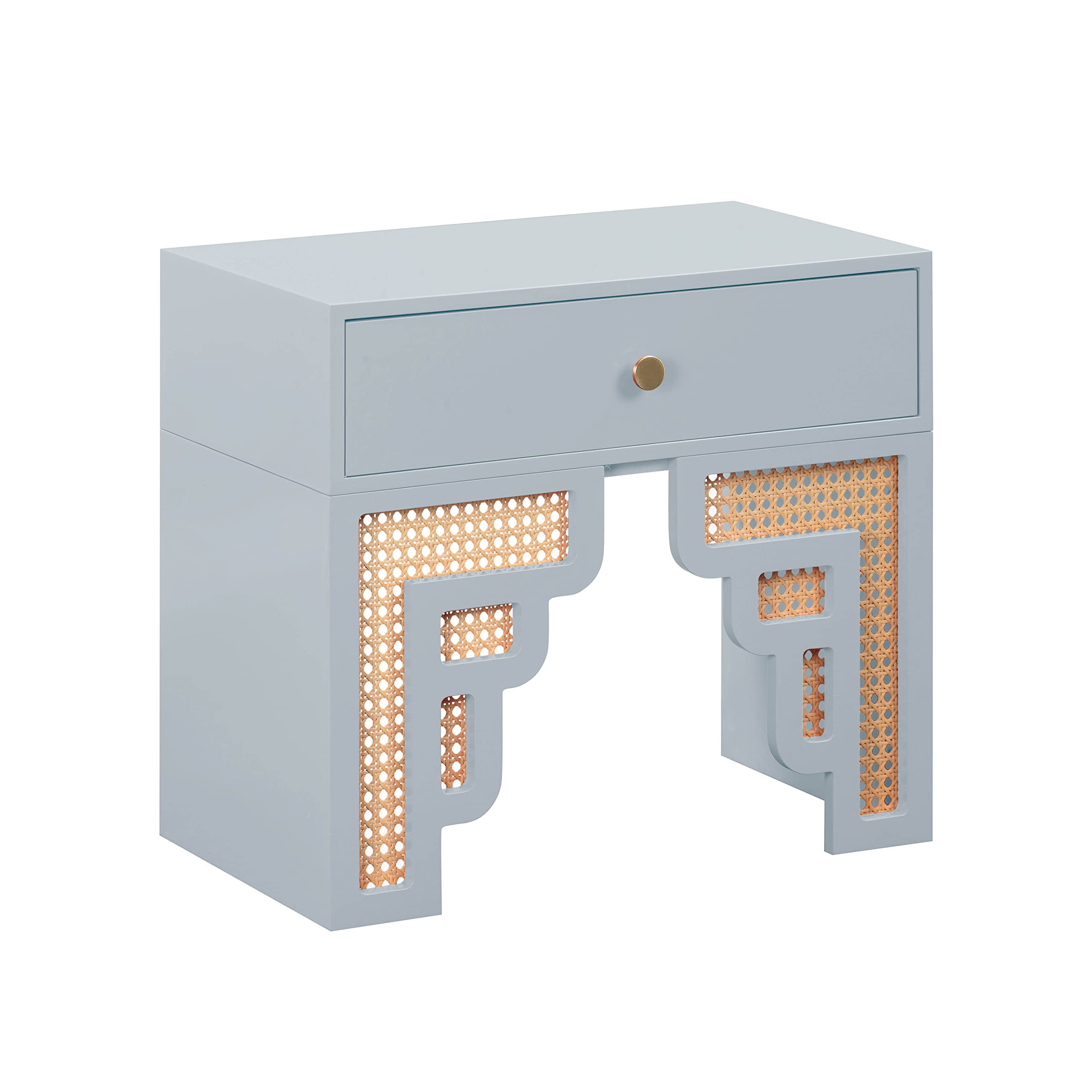 Tov Furniture Suzie Pastel Blue & Rattan Nightstand | Amazon (US)