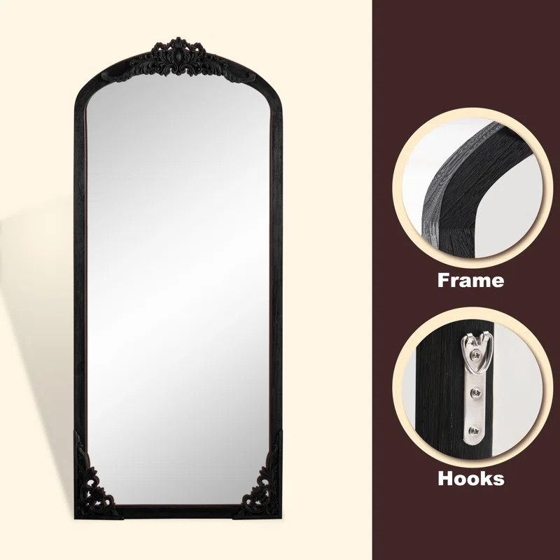 Anjulie Arch Solid Wood Mirror Full Length Mirror Wall Mirror | Wayfair North America
