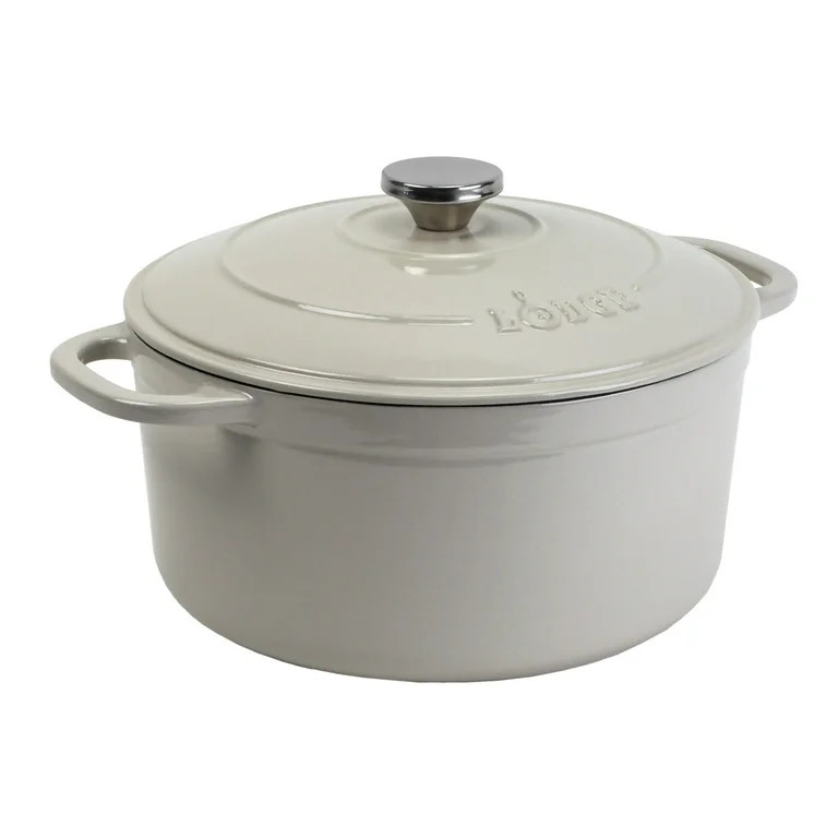 Lodge Cast Iron 5.5 Quart Enameled Dutch Oven, Oyster | Walmart (US)