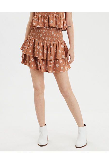 AE High-Waisted Tiered Ruffle Mini Skirt | American Eagle Outfitters (US & CA)