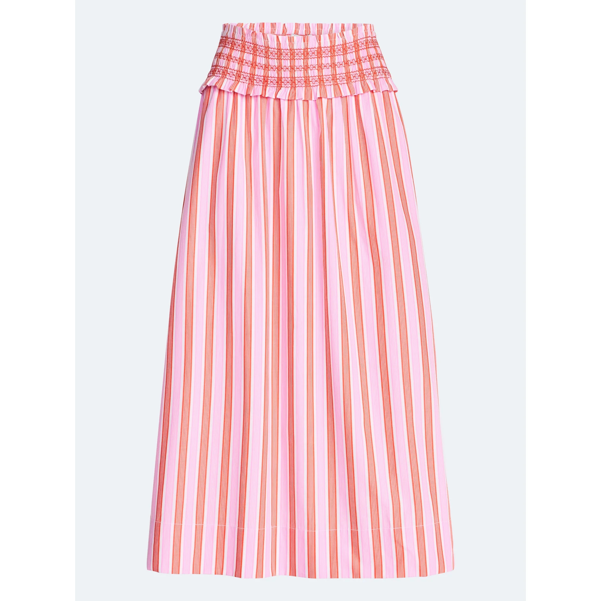 Free Assembly Women's and Women's Plus Striped Cotton Maxi Skirt with Smocked Waist, Sizes XS-4X | Walmart (US)