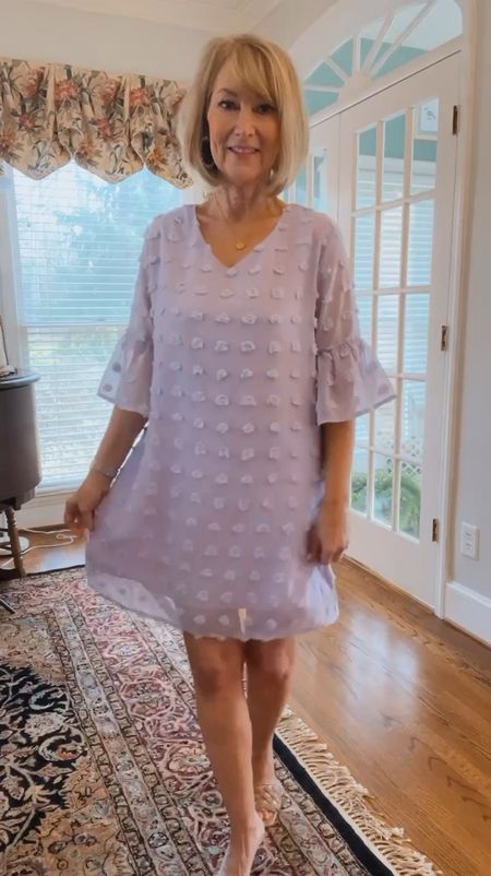 Pretty Amazon dress with sheer dot overlay. Love this lavender color but comes in other color options too. 

#LTKsalealert #LTKfindsunder50 #LTKparties