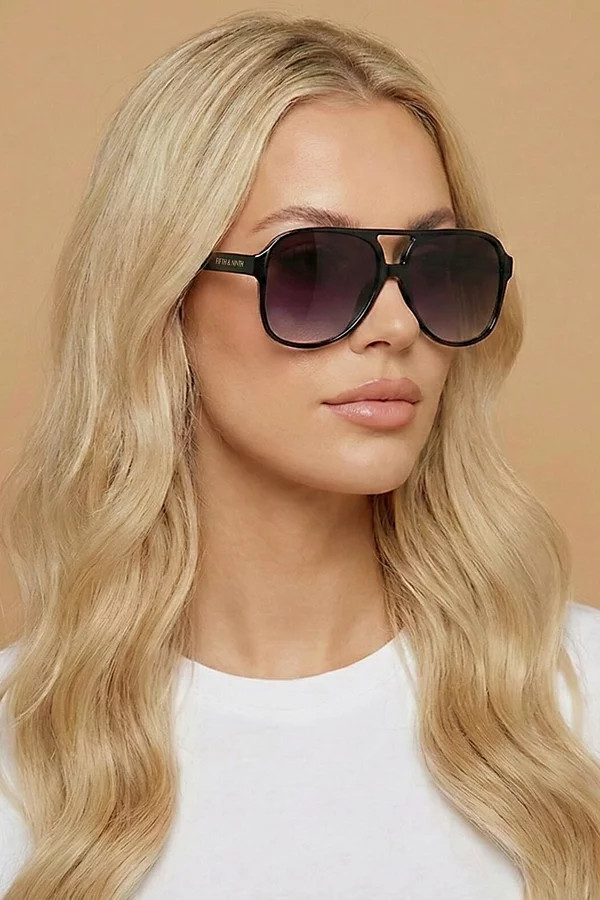 Fifth and Ninth Fifth & Ninth Kingston Aviator Sunglasses in Black at Urban Outfitters | Urban Outfitters (US and RoW)