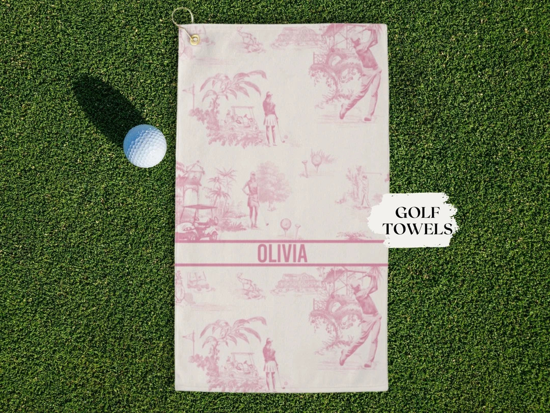 Custom Golf Towel Womens Golf Gift Ladies Golf Pink Golf Accessories Personalized Birthday Gift G... | Etsy (US)