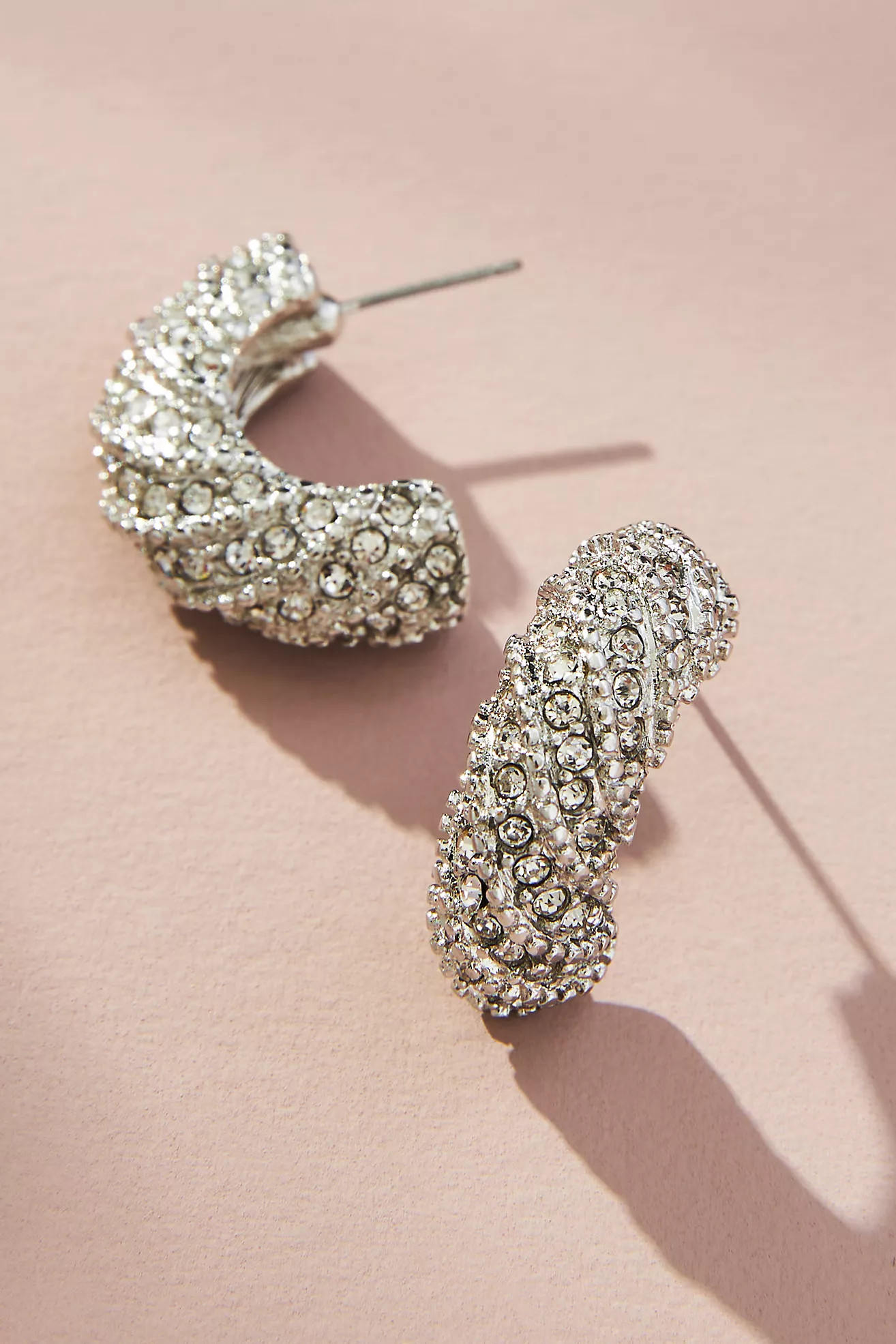 Pavé Croissant Post Earrings | Anthropologie (US)
