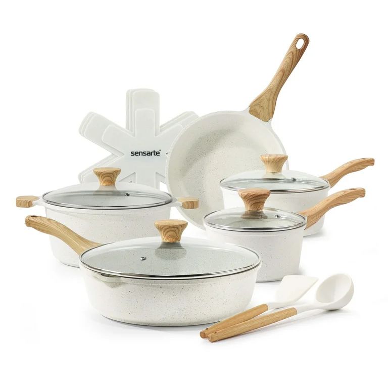 Sensarte Ceramic Nonstick Pots and Pans Set, 17 Pieces Healthy Non Stick Cookware Set with Pots P... | Walmart (US)
