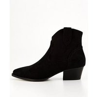 Everyday Western Ankle Boot - Black, Black, Size 3, Women | Very (UK)