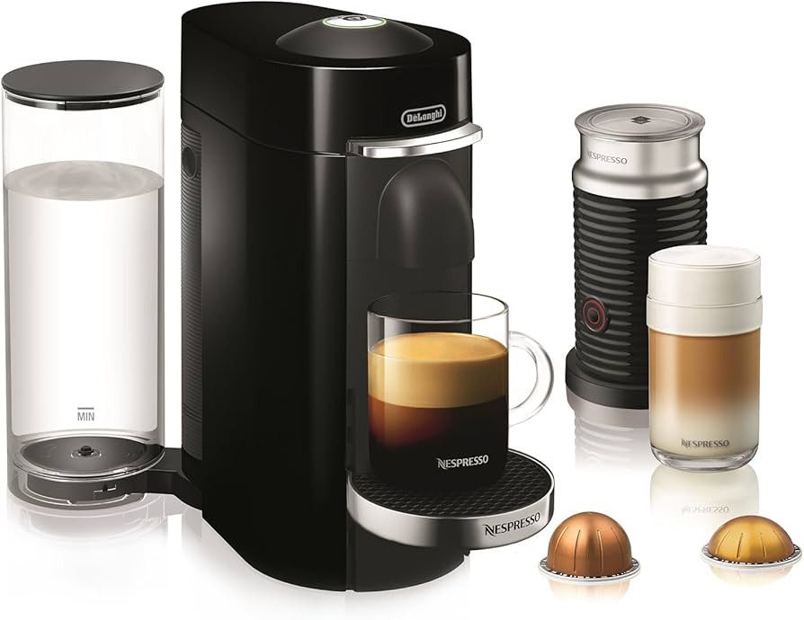 Nespresso VertuoPlus Deluxe Coffee and Espresso Machine Bundle with Aeroccino Milk Frother by De'... | Amazon (US)