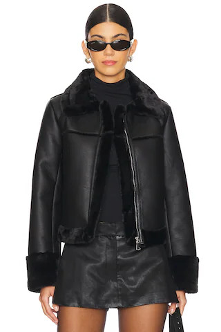 superdown Sasha Faux Leather Jacket in Black from Revolve.com | Revolve Clothing (Global)