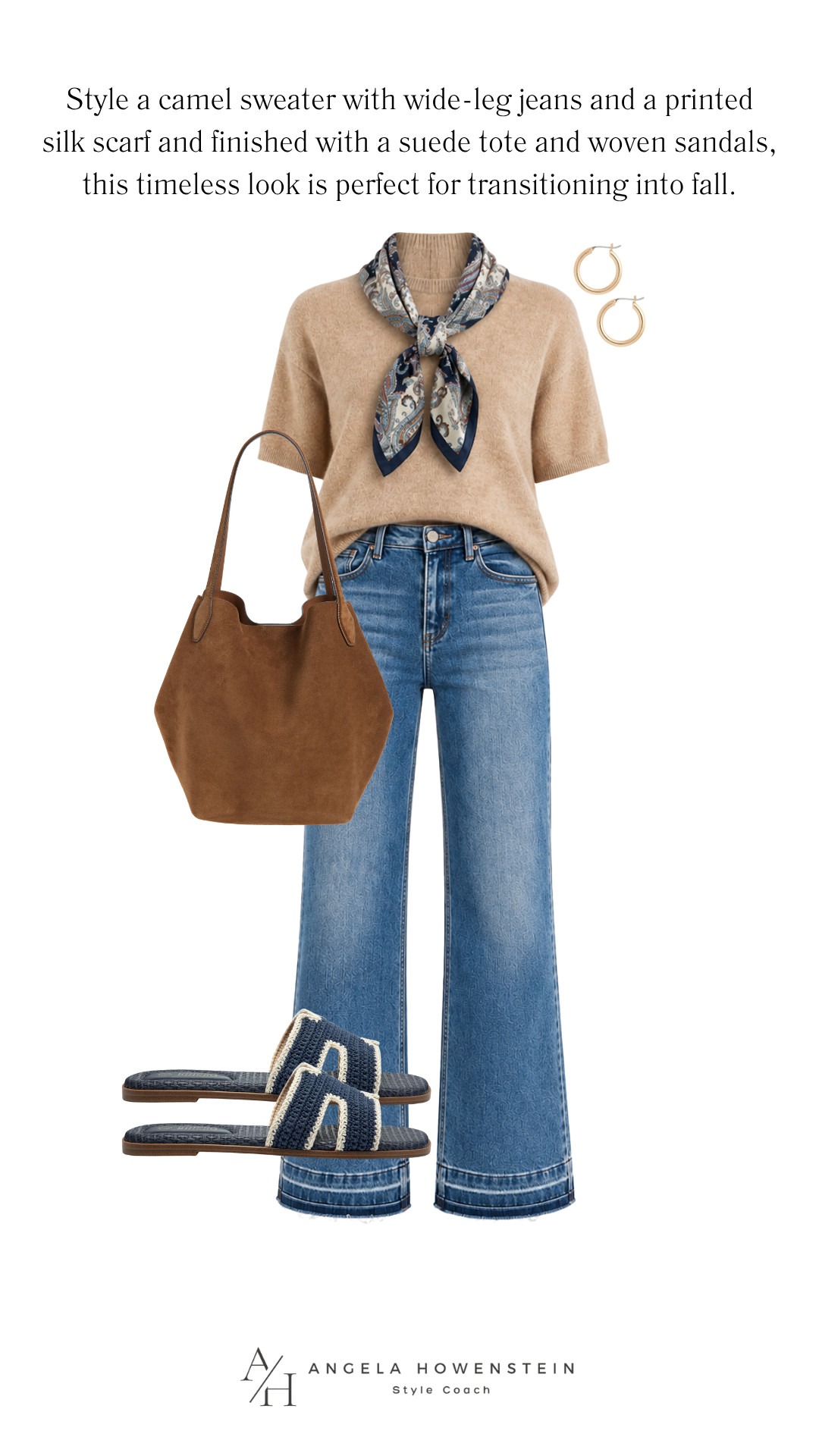 A lightweight camel sweater and wide-leg jeans are a combination you’ll wear on repeat. Add a printed silk scarf for a polished touch that instantly elevates this easy everyday look.

👩‍💻 LTK PRO TIPS
❤️ Heart = Support my posts ;-)
🔖 Save = Get sale & restock alerts for the things you love!
📋 Lists = Keep favorites organized (List ideas: Christmas, Birthdays, and Vacations!)
📲 Share = Send lists and products to a friend (or your daughters like me).
💬 Comment = Ask me anything, and I’ll answer. ;-) 

 #LTKootd #LTKSeasonal #LTKOver40