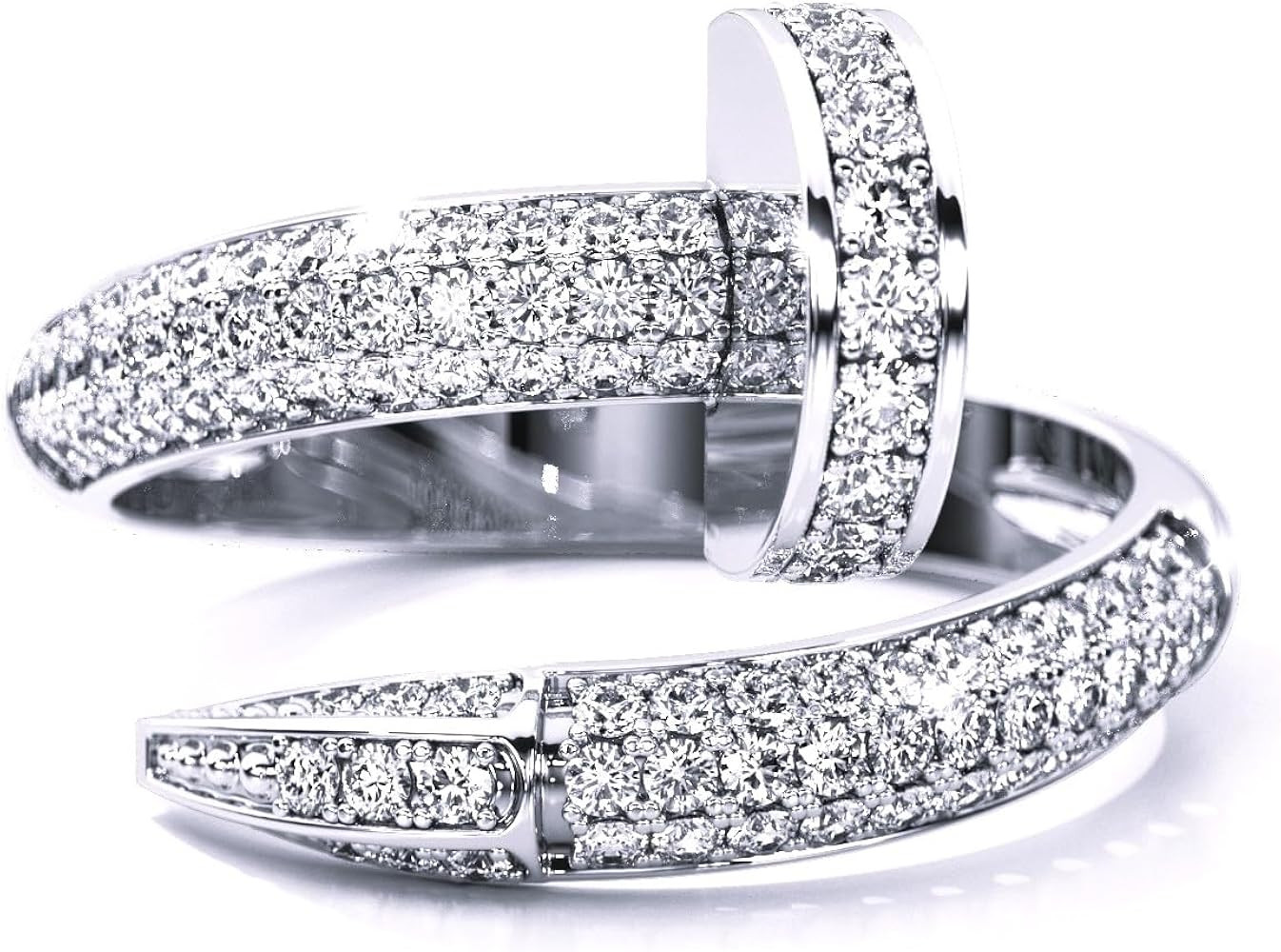 L & M Accessorize Nail Ring - 18K Yellow and White Gold Plated, 925 Sterling Silver | Amazon (US)