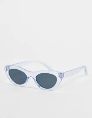 Jeepers Peepers cat eye sunglasses in transparent blue | ASOS (Global)