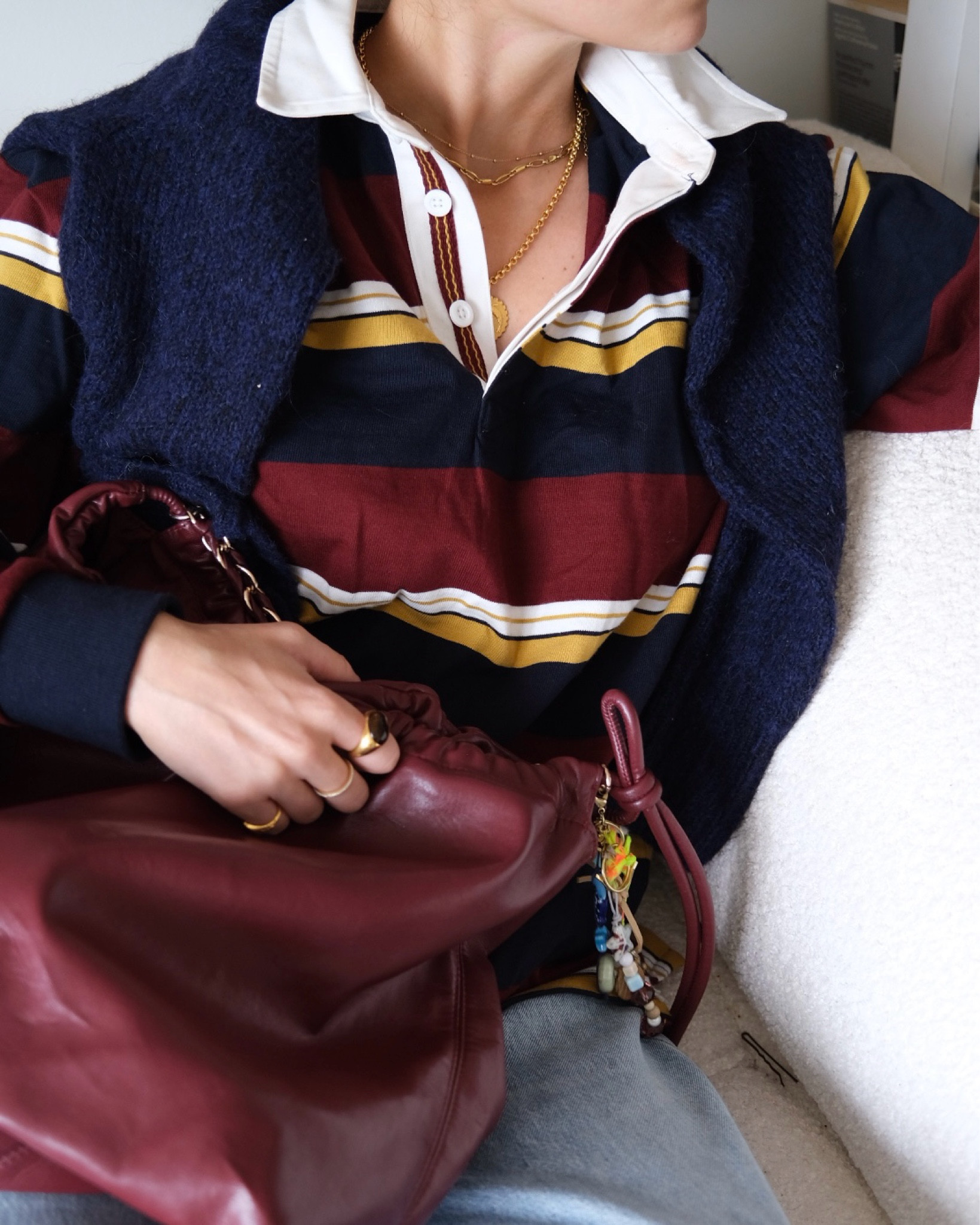 Burgundy and stripes 

#LTKstyletip #LTKautumn #LTKeurope