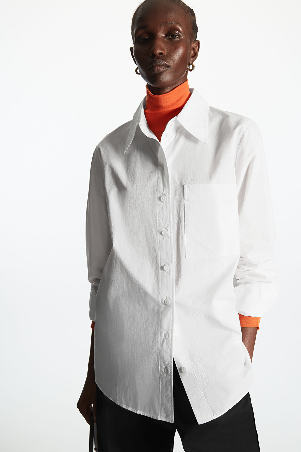 OVERSIZED LONG-SLEEVE SHIRT - WHITE - COS | COS UK