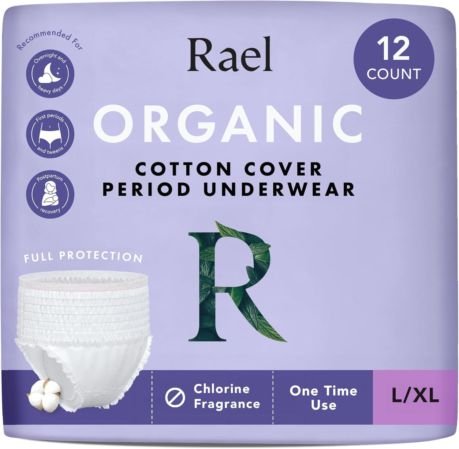 Rael Disposable Underwear for Women, Organic Cotton Cover - Postpartum Essentials, Leak Locker, U... | Amazon (US)
