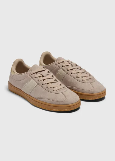 Stone Suede Retro Trainers | Matalan (UK)