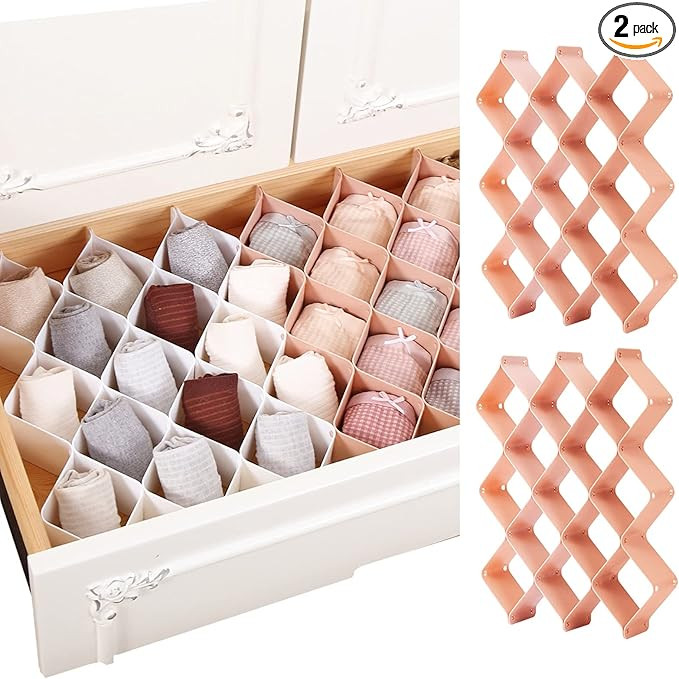 ROUFA Honeycomb Drawer Organizer for Underwear, Men's & Women's Dresser Drawer Dividers - Separat... | Amazon (US)