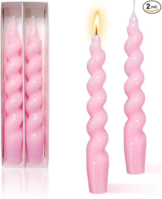 Spiral Taper Candle - Handmade 7.5 inches Twisted Candles Dripless Dinner Candle for Home Decorat... | Amazon (US)