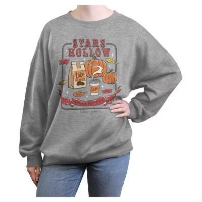 Juniors Womens Gilmore Girls Stars Hollow Fall Sweatshirt - Heather Gray - 2X Large | Target