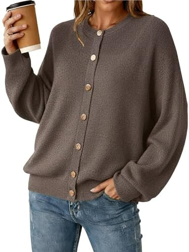 Arach&Cloz Women's Wool Blend Oversized Cardigan Sweaters Button Down Casual Winter Clothing | Amazon (US)