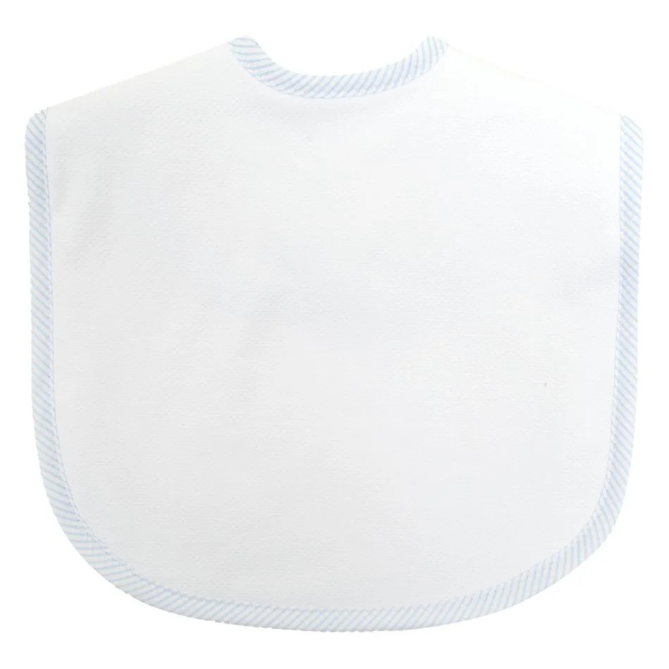 Blue Seersucker Stripe Toddler Bib | Loozieloo